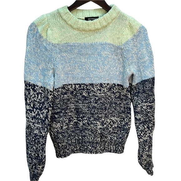 𝅺525 America Colourblock Balloon Sleeve in Midnight Multi Sweater Size XS - Picture 3 of 12